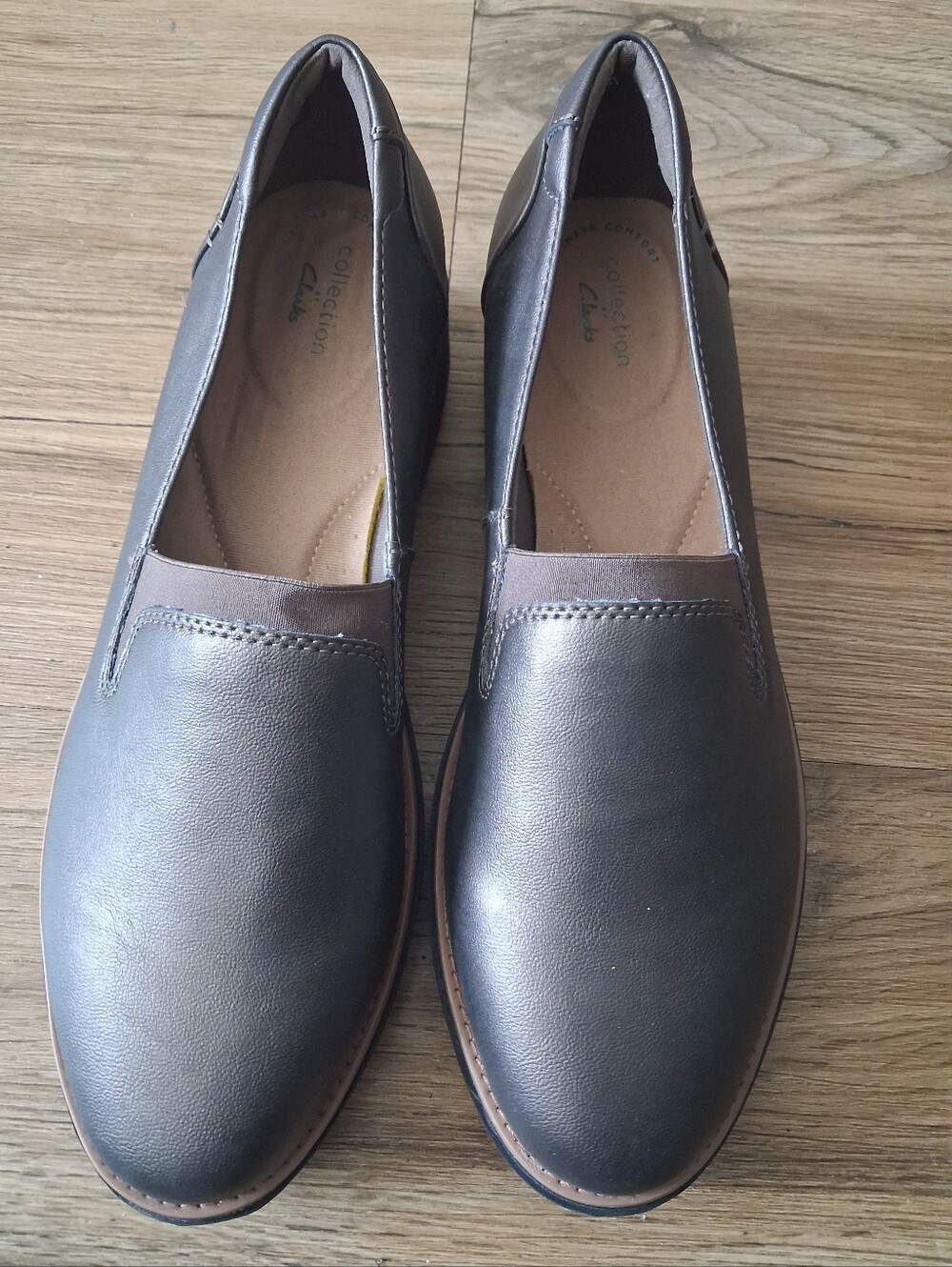 Clarks Women’s Slip-On Loafers in Brown and Tan